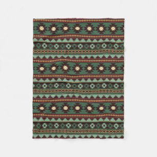 Zuidwestelijke stam groen bruin fleece deken