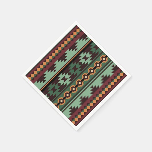 Zuidwestelijke stam groen bruin servetten (Hoek)