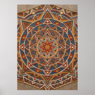 Zuidwestelijke Ster Mandala Geometrische Kunst Pos Poster