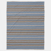 Zuidwestelijke Stijl Blauw en Bruin Geometrisch Gr Fleece Deken (Voorkant)