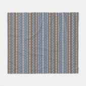Zuidwestelijke Stijl Blauw en Bruin Geometrisch Me Fleece Deken (Voorkant (Horizontaal))