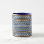 Zuidwestelijke Stijl Blauw en Bruin Geometrisch Pa Mok (Midden)