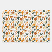 Zuidwestelijke stijl cowboy cactus stier schedel inpakpapier vel (Voorkant 2)