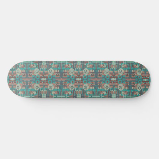 Zuidwestelijke Tribal Geometrische vormen Abstract Skateboard (Horizontaal)