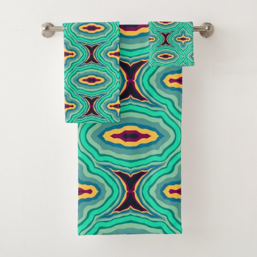 Zuidwestelijke Tropische Boho Chique Geode Patroon Bad Handdoek (Insitu)