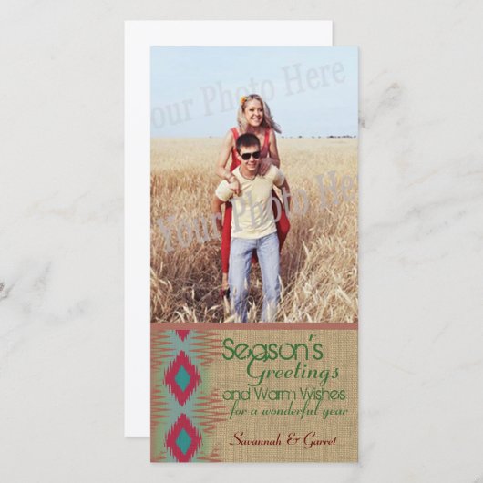 Zuidwestelijke Vlecht Vakantie Groet Feestdagenkaart (Voorkant / Achterkant)