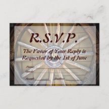 Zuidwestelijke Wagon Wheel Weddenschap RSVP-kaart