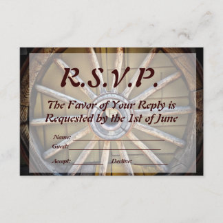 Zuidwestelijke Wagon Wheel Weddenschap RSVP-kaart RSVP Kaartje
