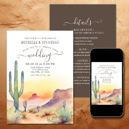 Zuidwestelijke woestijn Cactus Alles in één bruilo Kaart