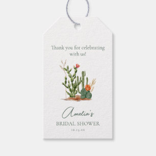 Zuidwestelijke Woestijn Cactus Bruidsdouche Aangep Cadeaulabel