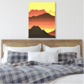 Zuidwestelijke woestijn zonsondergang met bergen canvas afdruk (Insitu (Slaapkamer))