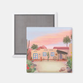 Zuidwestelijke woestijncactus Adobe House | Magneet (Voorkant / Achterkant)