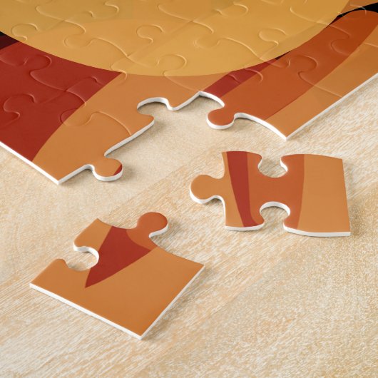 Zuidwestelijke woestijnlandschapskleuren Abstracte Legpuzzel (Zijkant)