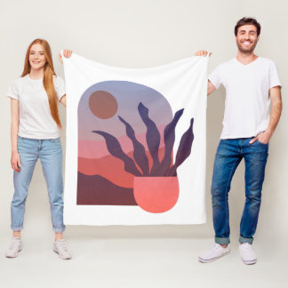 Zuidwestelijke Zon en Plant Fleece Deken