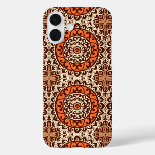 Zuidwestelijke Zon Mandala Batik, Roest & Bruin iPhone 16 Plus Hoesje