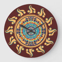 Zuidwestelijke zon Mandala wandklok
