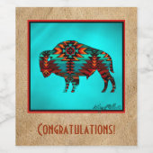 Zuidwesten Buffalo Wijnlabel Wijn Etiket (Enkel label)