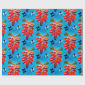 Zuidwesten Chili Pepper Turquoise Fiesta Patroon Cadeaupapier (Vlak)
