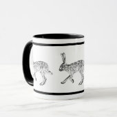 Zuidwesten Jackrabbit Design Zwart-wit Mok (Voorkant links)