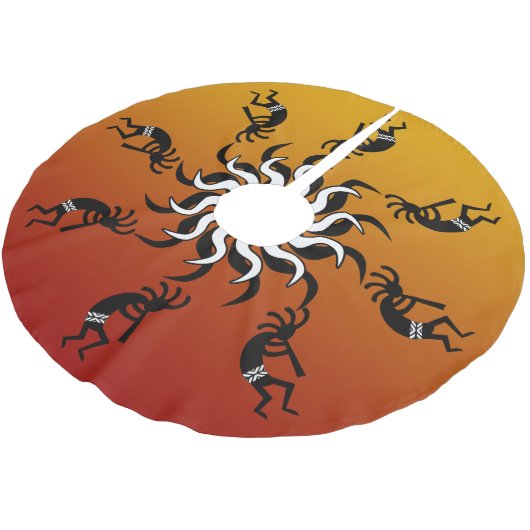 Zuidwesten Kerstdansen Kokopelli Kerstboom Rok (Gekanteld)