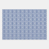 Zuidwesten Navajo Blauw-Wit Etnische Geometrische Inpakpapier Vel (Voorkant 3)
