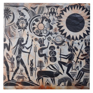 Zuidwesten Petroglyph Design Dieren Maan Dansen Tegeltje