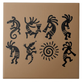 Zuidwesten Petroglyph Kokopelli Brown Tegeltje