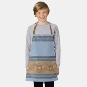 Zuidwesten Pronghorn Antelope Blue Border Small Schort (Gedragen)