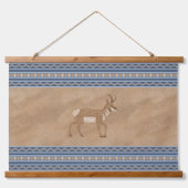 Zuidwesten Pronghorn Wandelen Antelope Blue Border Hangend Wandkleed (Voorkant)
