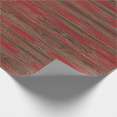 Zuidwesten rustiek rood geschilderd hout ontwerp cadeaupapier (Hoek)