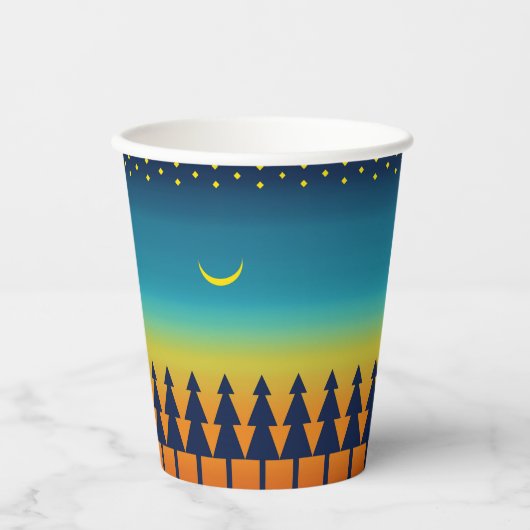 Zuidwesten Sunset Pines en Moon Design Papieren Bekers (Voorkant)