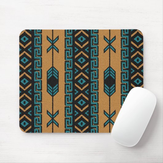 Zuidwesten Turquoise Aztec Patroon Muismat (Met muis)