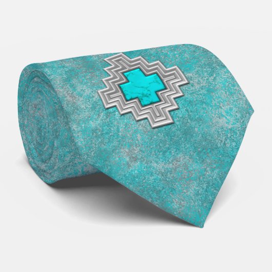 Zuidwesten Turquoise Stone Design Stropdas (Opgerold)