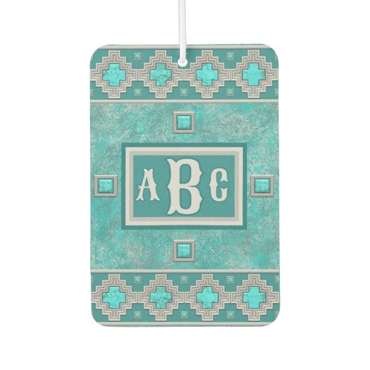 Zuidwesten Turquoise Stone Geometrisch gepersonali Luchtverfrisser (Voorkant)