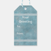 Zuidwesten Winter Herten en dennen Blauw Cadeaulabel (Achterkant)