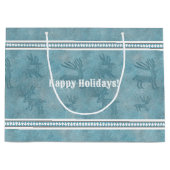 Zuidwesten Winter Herten en Geometrische dennen Bl Groot Cadeauzakje (Voorkant)