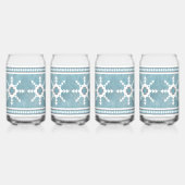 Zuidwesten Winter Sneeuwvlokken Blauw en Wit Blikvorm Glas (Voorkant)