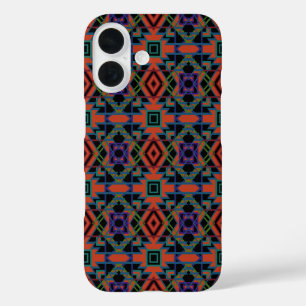 Zuidwesters Symmetrisch Tegelpatroon Lijn Kunst iPhone 16 Hoesje
