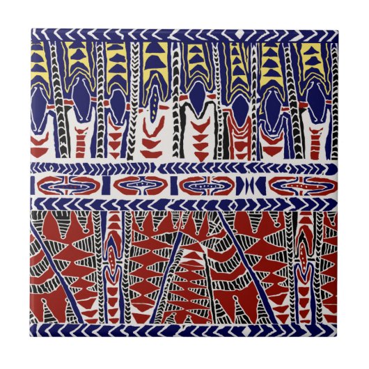 Zuidzee Samoa Batik Tegeltje (Voorkant)