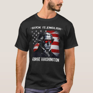 Zuig het Engeland Cool George Washington 4 juli T-shirt