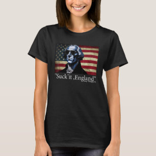 Zuig het Engeland Cool George Washington 4 juli T-shirt