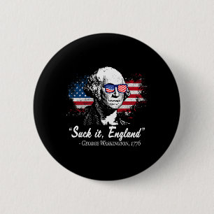Zuig-het Engeland Grappige 4 juli George Washingto Ronde Button 5,7 Cm