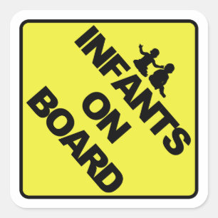 Zuigelingen aan boord vierkante sticker