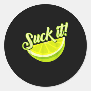 Zuigen Het Mexicaans Shirt Grappig Groen Limoen Sl Ronde Sticker