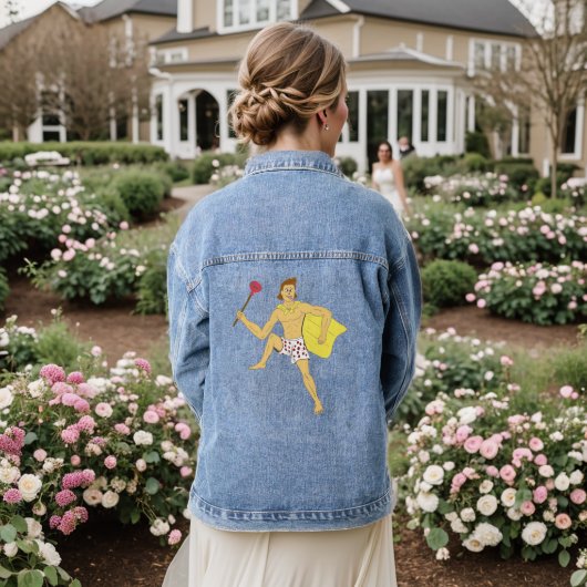 zuiger en ondergoed denim jacket (Huwelijk Achterkant)