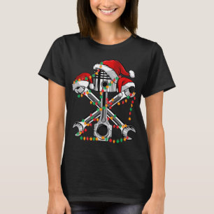 Zuigerige kerstmanshat Bike-auto T-shirt