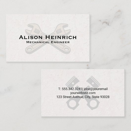 Zuigermotor | Wrenches Visitekaartje (Voorkant / Achterkant)