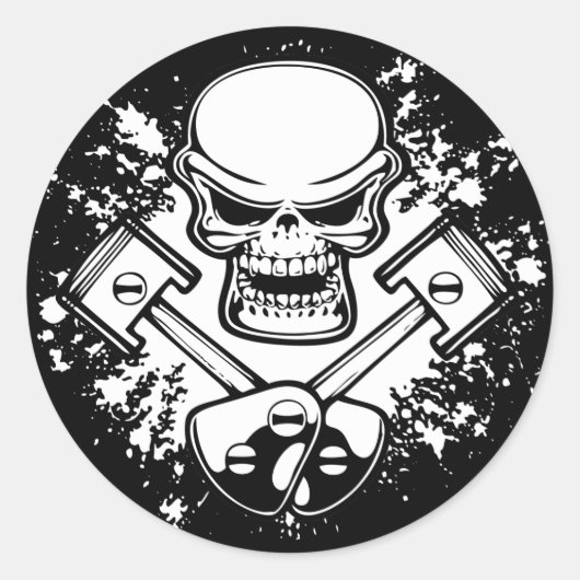 Zuigerpomp 1 ronde sticker (Voorkant)