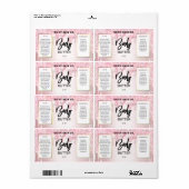 Zuigerroze wastikels voor de bil etiket (Full Sheet)