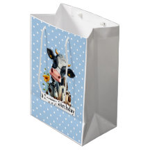 Zuivelachtige Koe Happy Birthday Blue